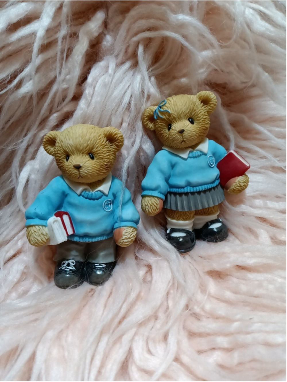 Cherished Teddies School Boy & Girl Learn All There Is To Learn 2003 Rare Set